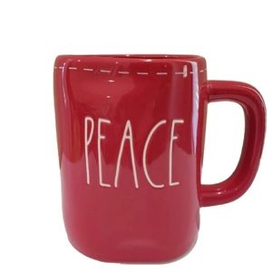 Rae Dunn Large Red PEACE Coffee Mug